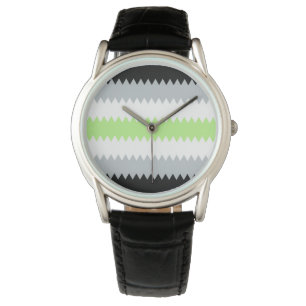 Groovy Boho ZigZag Abstrakt Agender Pride Flagga Armbandsur