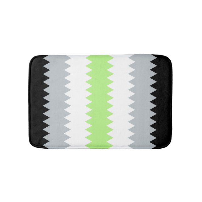 Groovy Boho ZigZag Abstrakt Agender Pride Flagga Badrumsmatta (Framsidan)