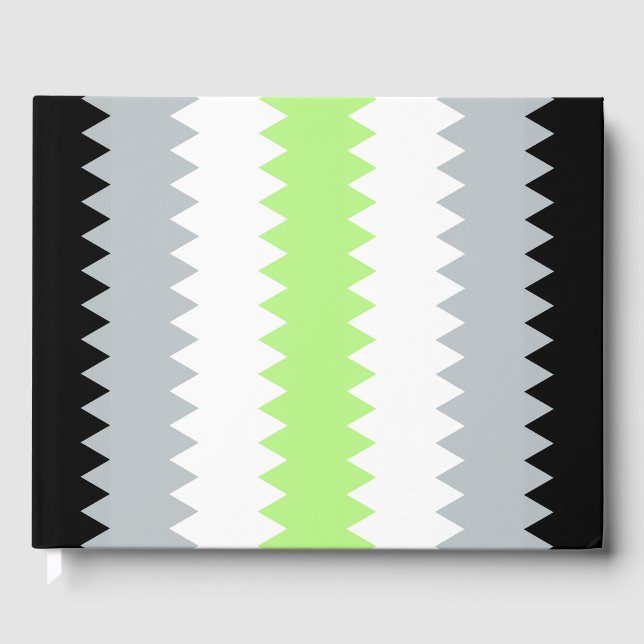 Groovy Boho ZigZag Abstrakt Agender Pride Flagga Gästböcker (Framsida)