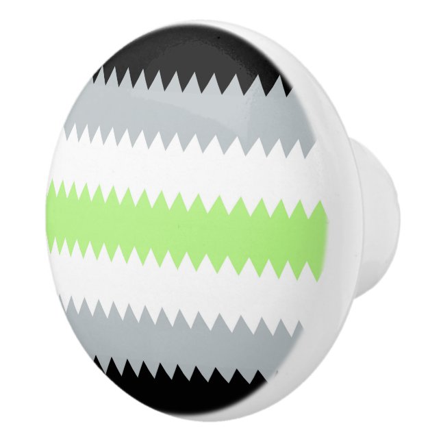 Groovy Boho ZigZag Abstrakt Agender Pride Flagga Knopp (Höger)