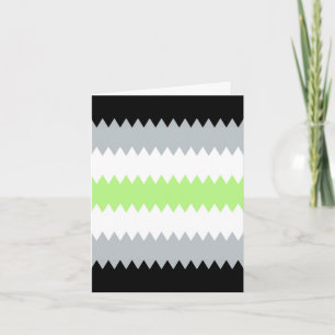 Groovy Boho ZigZag Abstrakt Agender Pride Flagga Kort