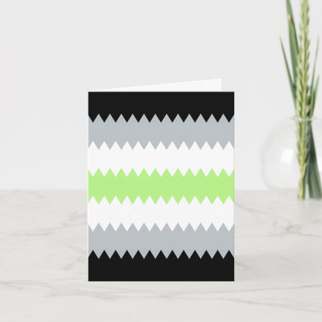 Groovy Boho ZigZag Abstrakt Agender Pride Flagga Kort (Framsida)