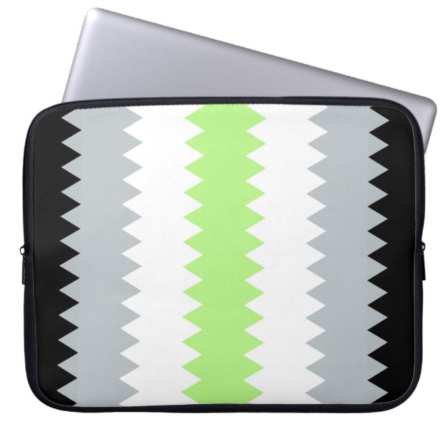 Groovy Boho ZigZag Abstrakt Agender Pride Flagga Laptop Fodral (Framsidan)