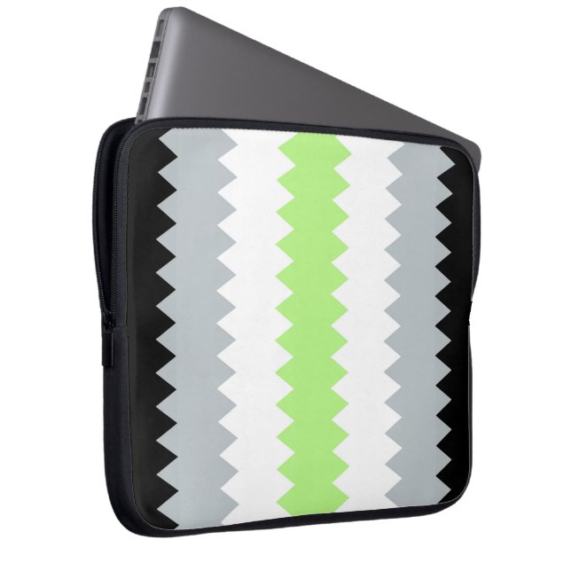 Groovy Boho ZigZag Abstrakt Agender Pride Flagga Laptop Fodral (Framsidan Höger)