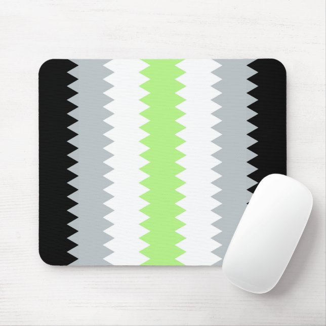 Groovy Boho ZigZag Abstrakt Agender Pride Flagga Musmatta (Med mus)
