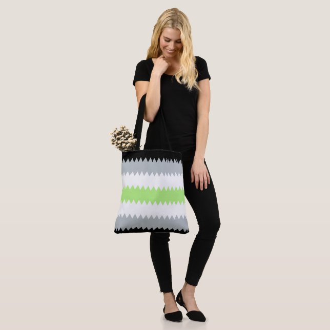 Groovy Boho ZigZag Abstrakt Agender Pride Flagga Tygkasse (På modell)