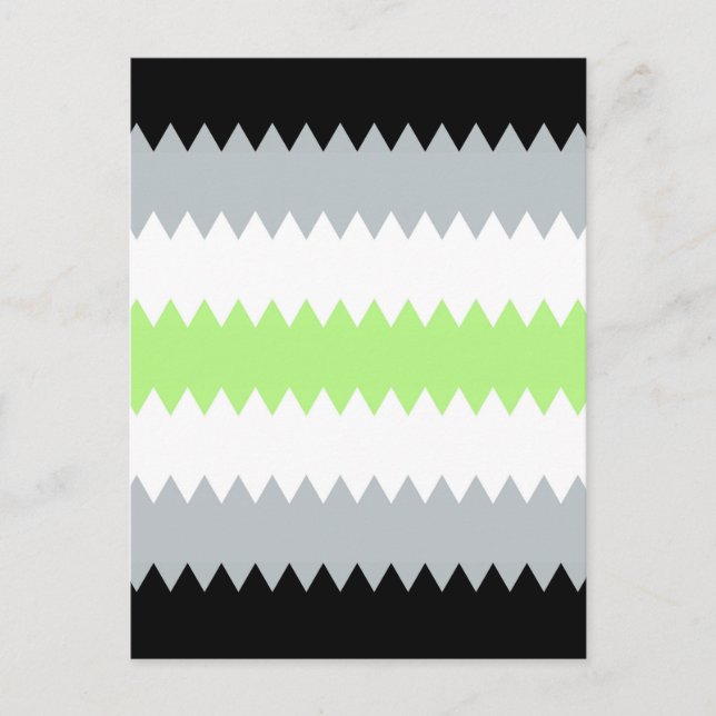 Groovy Boho ZigZag Abstrakt Agender Pride Flagga Vykort (Framsida)