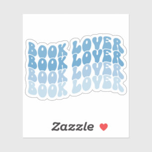 Groovy Bok Älskare Blue Multicolor Retro Vinyl, Klistermärken