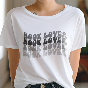 Groovy Bok Älskare, flerfärgad svart Retro T Shirt