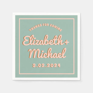 Groovy Bold Blue Rosa Funky Pappersservett