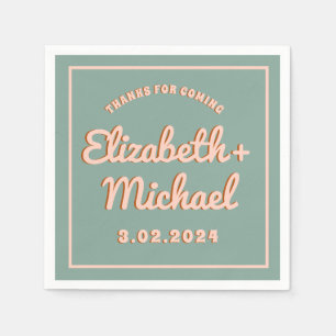 Groovy Bold Blue Rosa Funky Pappersservett