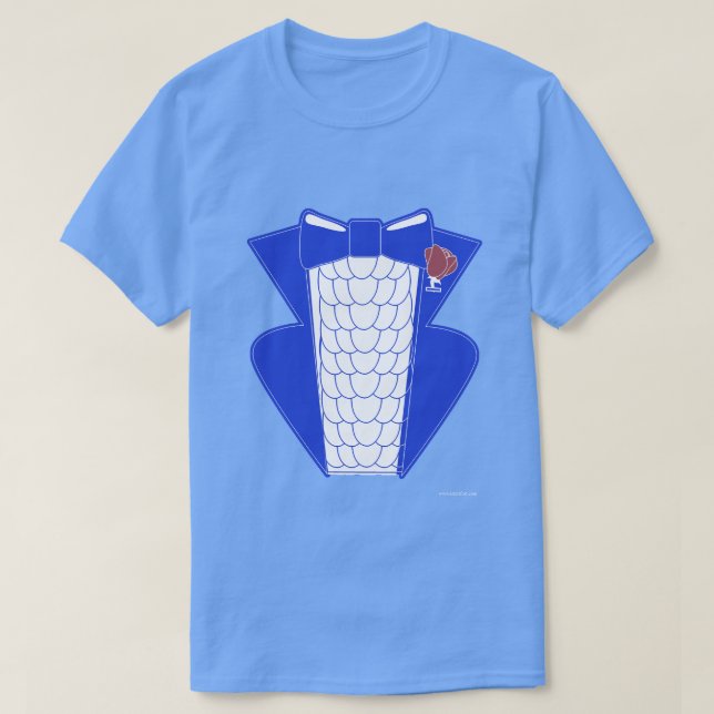 Groovy Bold Blue Tuxedo Stil Tee Shirt (Design framsida)