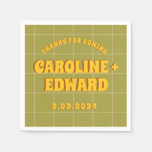 Groovy Bold Grönt Gult Red Funky Pappersservett