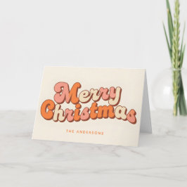 Groovy Bold Script Merry Christmas Helgkort
