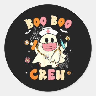 Groovy boo boo besättning sjuksköterska halloween runt klistermärke