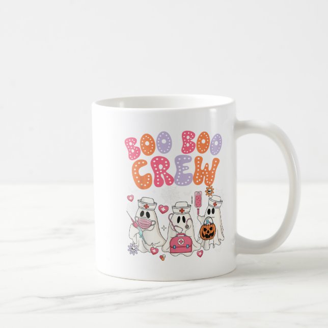 Groovy Boo Boo Crew Nurse Funny Ghost Halloween Te Kaffemugg (Höger)