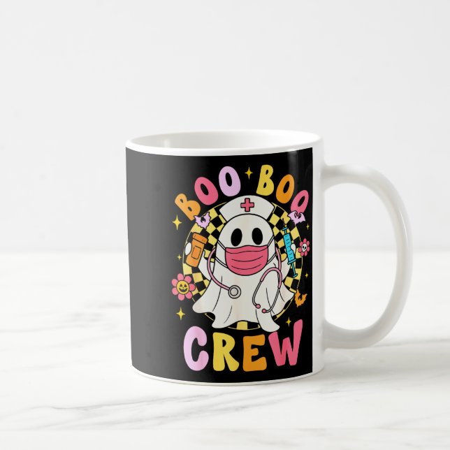 Groovy Boo Boo Crew Nurse Funny Ghost Women Hallow Kaffemugg (Höger)