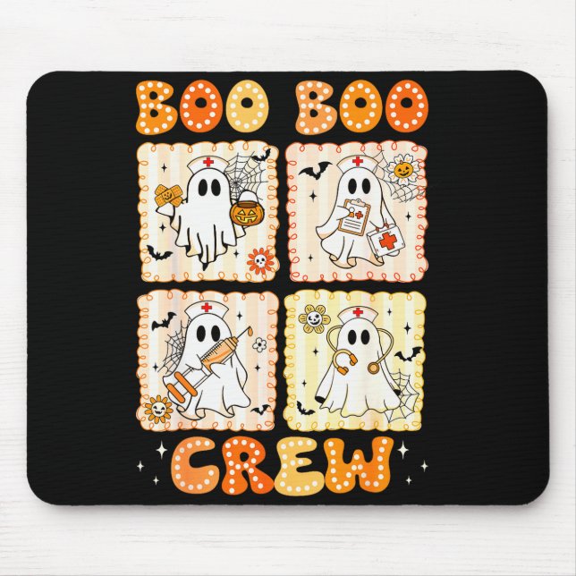Groovy Boo Boo Crew Nurse Funny Ghost Women Hallow Musmatta (Framsidan)
