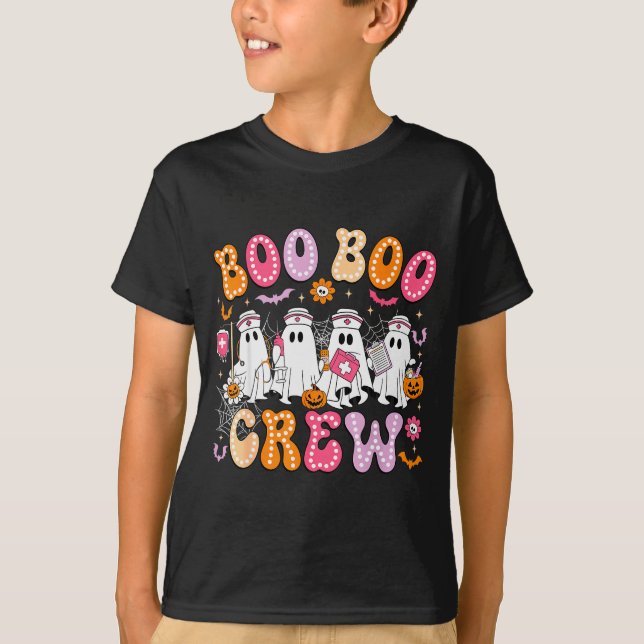 Groovy Boo Boo Crew Nurse Funny Ghost Women Hallow T Shirt (Framsida)