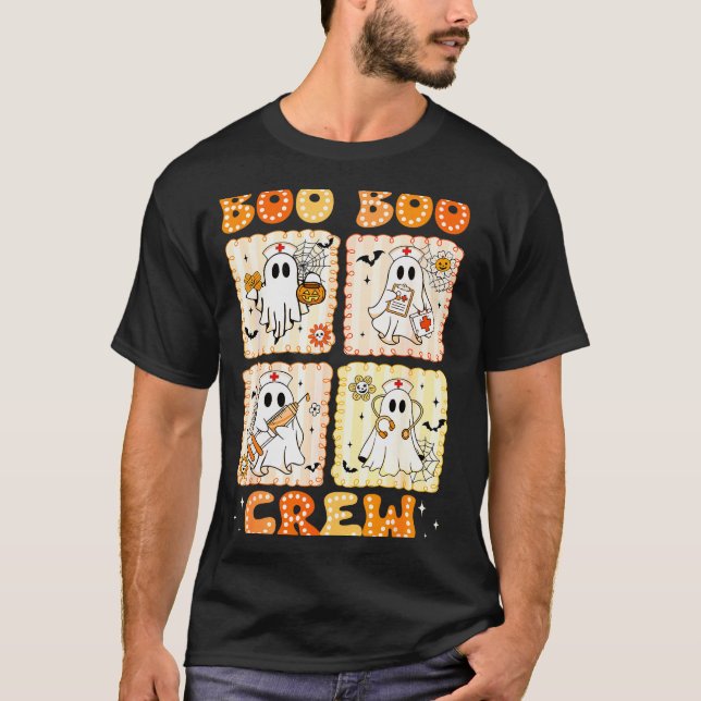 Groovy Boo Boo Crew Nurse Funny Ghost Women Hallow T Shirt (Framsida)