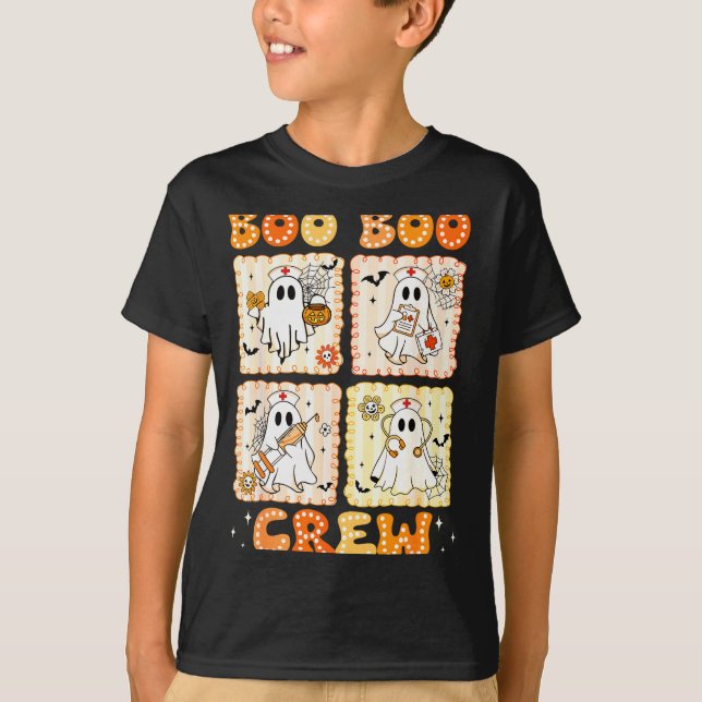 Groovy Boo Boo Crew Nurse Funny Ghost Women Hallow T Shirt (Framsida)