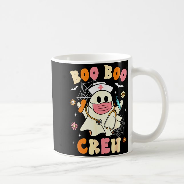 Groovy Boo Boo Crew Nurse Halloween Cute Ghost Wom Kaffemugg (Höger)