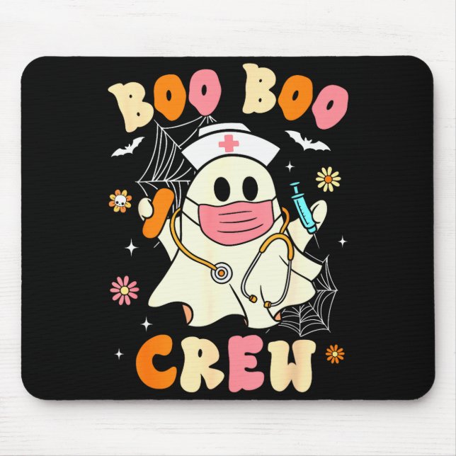 Groovy Boo Boo Crew Nurse Halloween Cute Ghost Wom Musmatta (Framsidan)