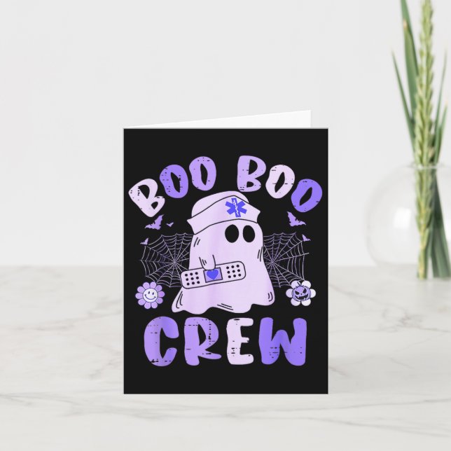 Groovy Boo Boo Crew Sjuksköterska Roligt Spöke Kvi Kort (Framsida)