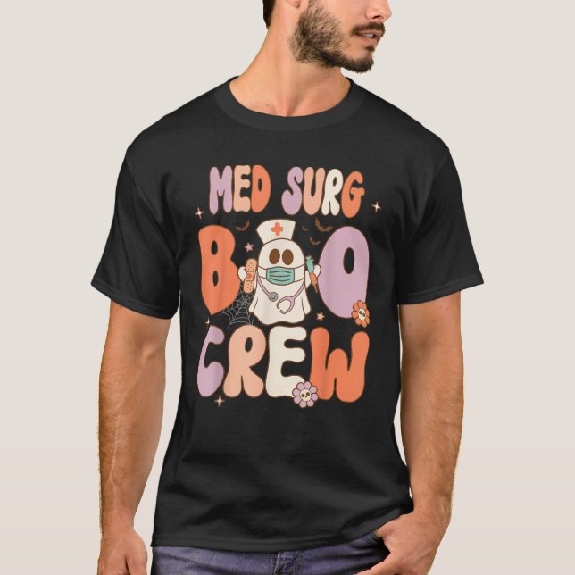 Groovy Boo Crew Nurse Funny Ghost Med Surg Nurse T Shirt (Framsida)