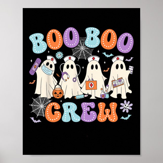 Groovy Boo Crew Nurse Funny Ghost Women Hallow Poster (Framsidan)