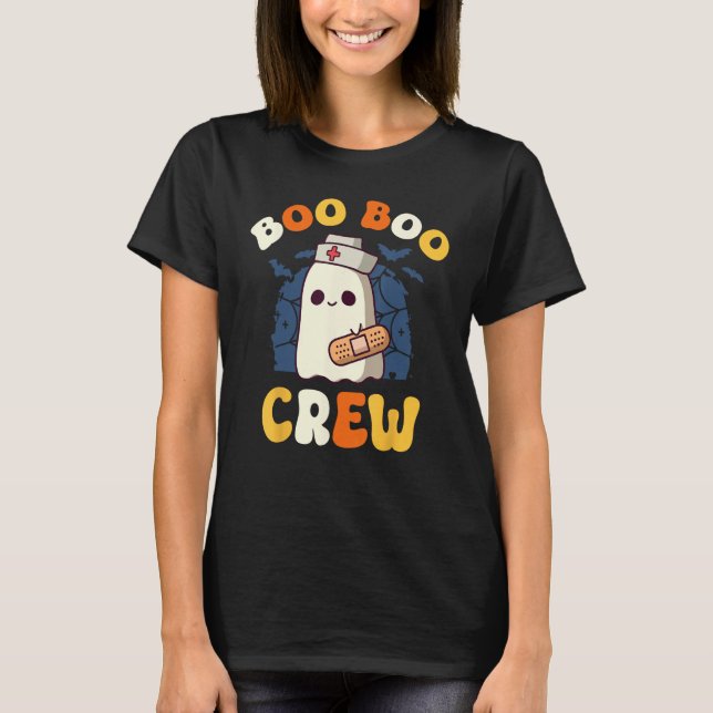 Groovy Boo Crew Nurse Funny Ghost Women Hallow T Shirt (Framsida)