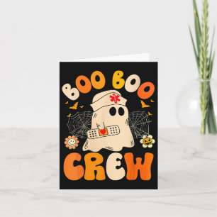 Groovy Boo Crew Nurse Funny Ghost Women Halloween Kort