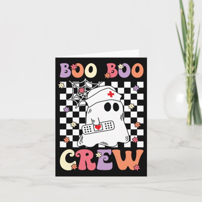 Groovy Boo Crew Nurse Ghost Sjukvårdare Emt Ems Kort (Framsida)