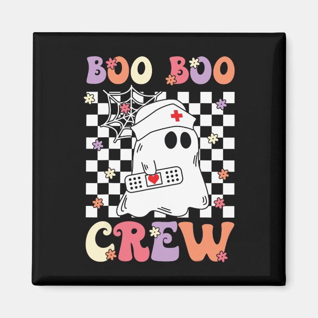Groovy Boo Crew Nurse Ghost Sjukvårdare Emt Ems Magnet (Framsidan)