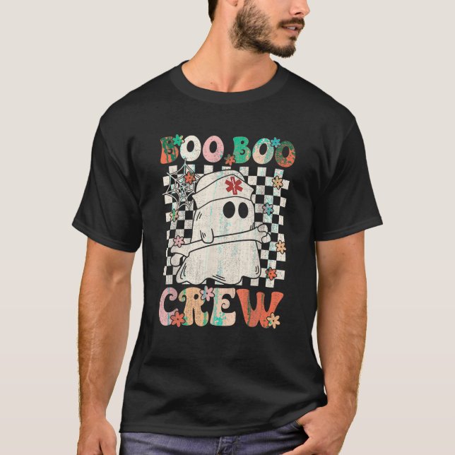 Groovy Boo Crew Nurse Ghost Sjukvårdare EMT EMS T Shirt (Framsida)