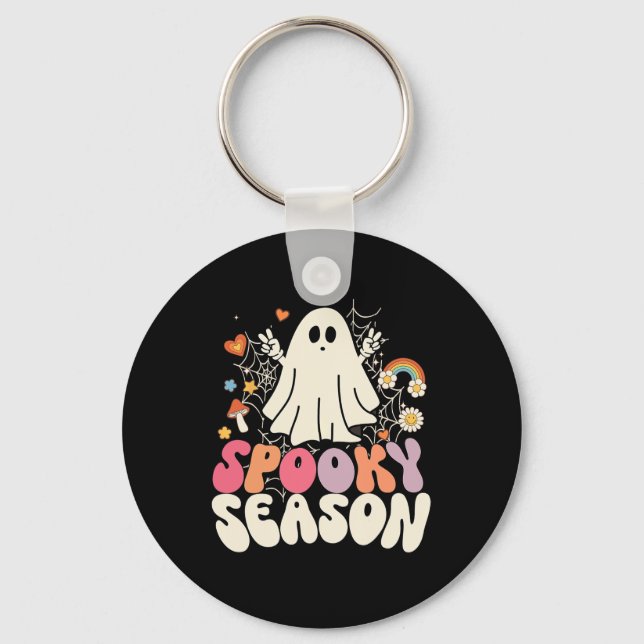 Groovy Boo Ghost Spooky Halloween Costumes Manar K Nyckelring (Framsida)
