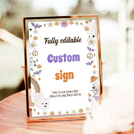 Groovy Boo Halloween Birthday Bord-tecken Poster