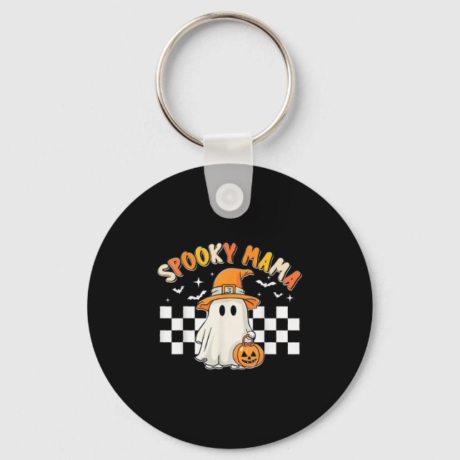 Groovy Boo One Soky Mamma First Halloween Birthday Nyckelring (Framsida)