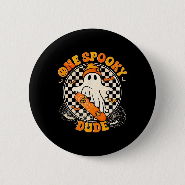 Groovy Boo Skate One Spooky Killen Halloween Boys  Knapp (Framsida)