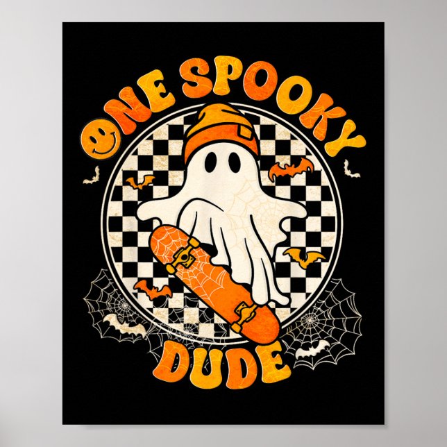 Groovy Boo Skate One Spooky Killen Halloween Boys  Poster (Framsidan)
