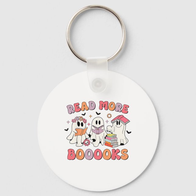 Groovy Boooks Ghost Läs mer Bokar Lärare Nyckelring (Framsida)