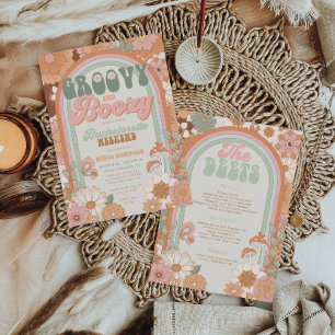 Groovy & Boozy Bachelorette Helg Itinerary Inbjudningar