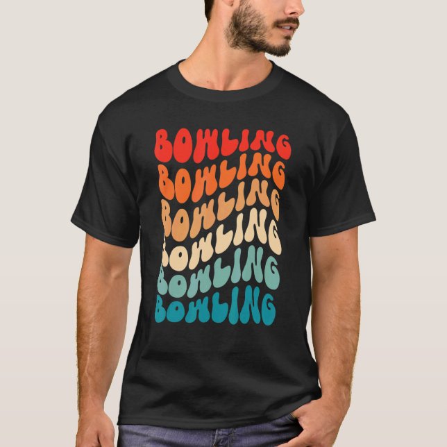 Groovy Bowling For Girl Women Retro 70s Hippie Boh T Shirt (Framsida)