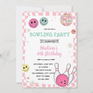 Groovy bowling-partiinbjudan inbjudningar