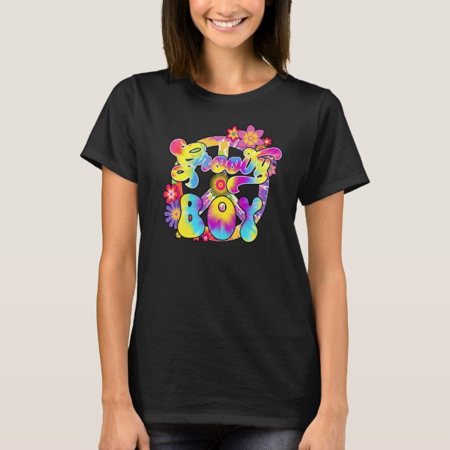 Groovy Boy Matching Family Baby Shower Hippie Tie T Shirt (Framsida)