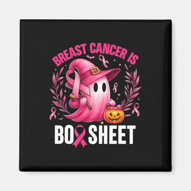 Groovy Breast Cancer är Boo Lakan Awareness Hallow Magnet (Framsidan)