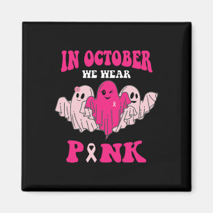 Groovy Breast Cancer Awareness i oktober Vi Bära Magnet