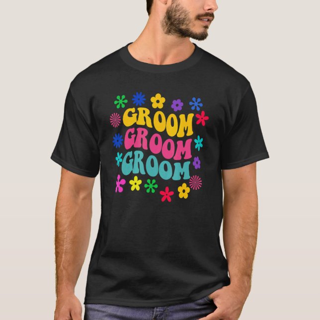 Groovy Bride Retro Groom Trendig Bröllop Girls Tri T Shirt (Framsida)