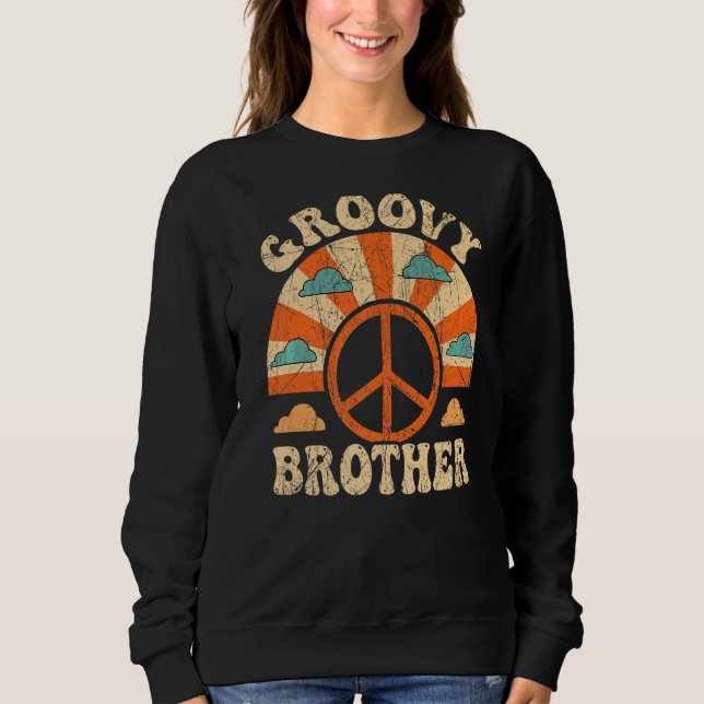 Groovy Brother 70s Aesthetic 1970's Retro Brother T Shirt (Framsida)