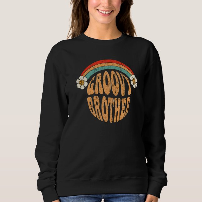 Groovy Brother 70s Aesthetic 1970's Retro Brother  T Shirt (Framsida)